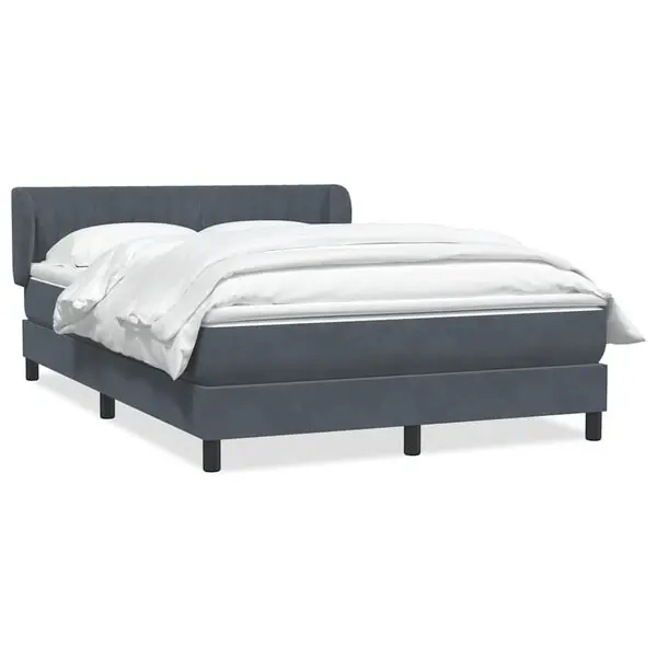 vidaXL Ramsäng med madrass mörkgrå 140x220 cm sammet Trygg betalning