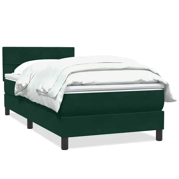 vidaXL Ramsäng med madrass mörkgrön 80x220 cm sammet Begränsat antal