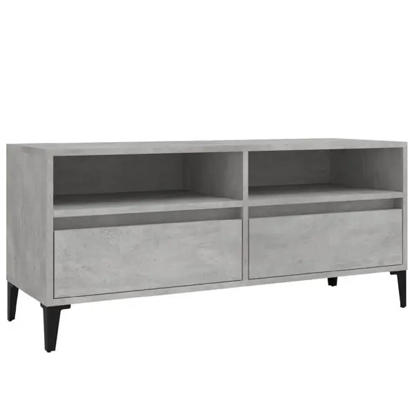 vidaXL Tv-bänk betonggrå 100x34,5x44,5 cm konstruerat trä Billig
