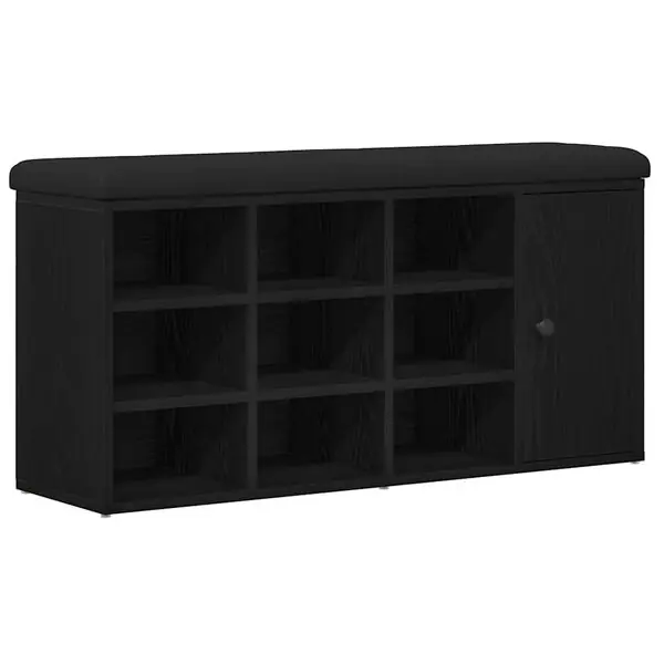 Trygg betalning vidaXL Förvaringsbänk Svart Ek 102 x 32 x 50 cm Konstruerat trä
