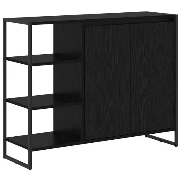 Reapris vidaXL Sidokabinett Svart Ek 96.5 x 30 x 75 cm Konstruerat trä