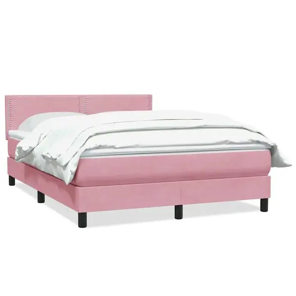 Rea vidaXL Ramsäng med madrass rosa 160x220 cm sammet