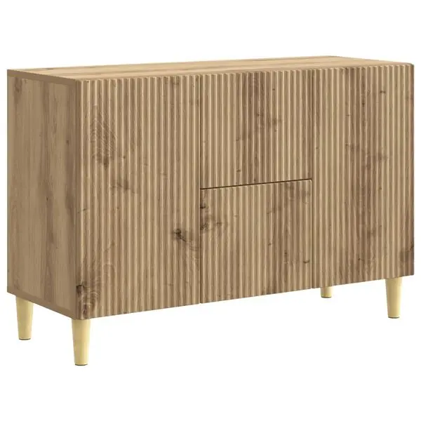 vidaXL Sideboard med låda Artisan-ek 89 x 34,5 x 60 cm Konstruerat trä I lager