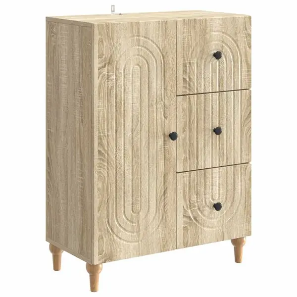 vidaXL Sideboard med låda Sonoma-ek 66 x 34,5 x 90 cm Konstruerat trä Nedsatt pris