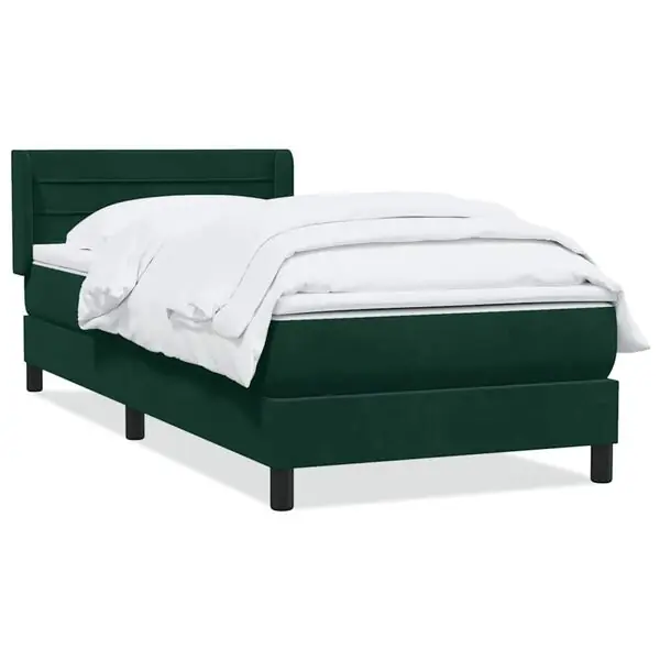 vidaXL Ramsäng med madrass mörkgrön 80x220 cm sammet Handla nu