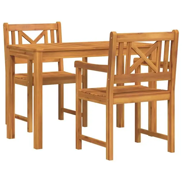 Begränsat antal vidaXL Trädgårdsmöbelset 3 pcs Brun Massivt Akaciaträ