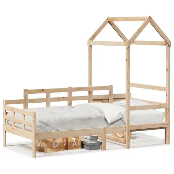 vidaXL Dagbädd med tak 80x200 cm massiv furu Kampanj
