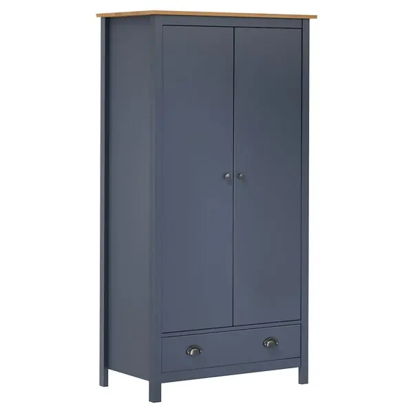 Fynd vidaXL Garderob 2 dörrar Hill grå 89x50x170 cm massiv furu