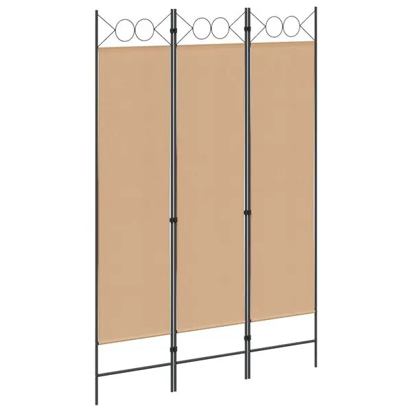 vidaXL 3-panelers rumskärm Beige 120 x 180 cm Tyg Sänkt pris