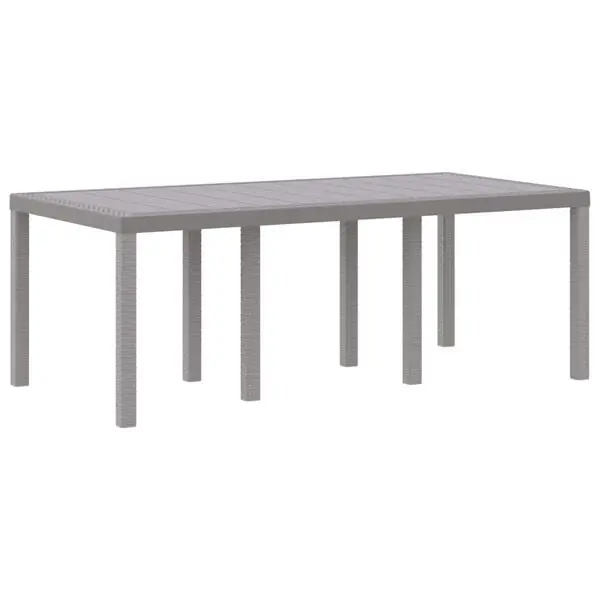 vidaXL Trädgårdsbord Ljusgrå 200 x 100 x 73 cm konstrotting Rea