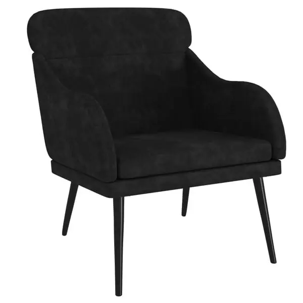 vidaXL Fåtölj svart 63x76x80 cm sammet Outlet