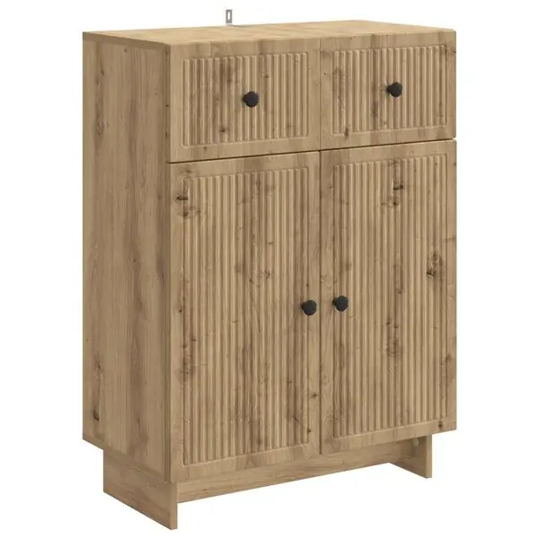 Rea vidaXL Sideboard med låda Artisan-ek 66 x 34,5 x 90 cm Konstruerat trä
