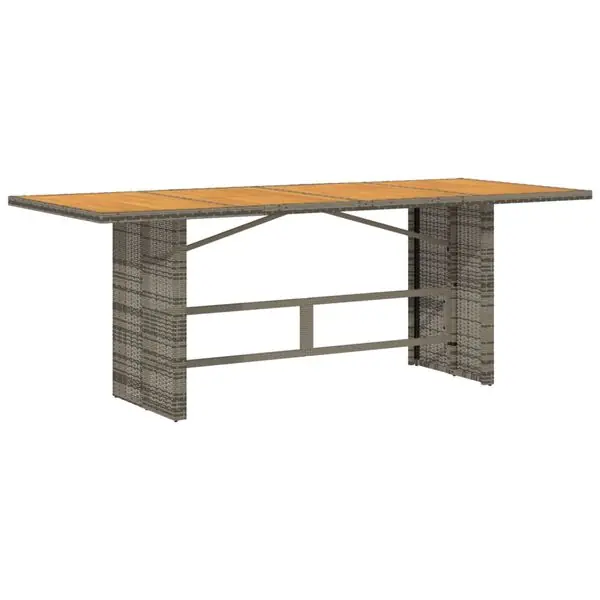 vidaXL Trädgårdsbord med akaciaträ grå 190x80x75 cm konstrotting Lägg i varukorgen