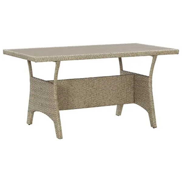 vidaXL Trädgårdsbord grå 120x70x66 cm konstrotting Nedsatt pris