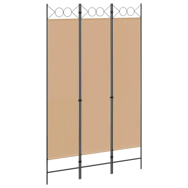 Reapris vidaXL 3-panelers rumsavdelare Beige 120 x 200 cm Tyg