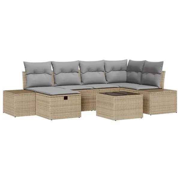 vidaXL Soffset med kudde 6 pcs konstrotting risnedsättning