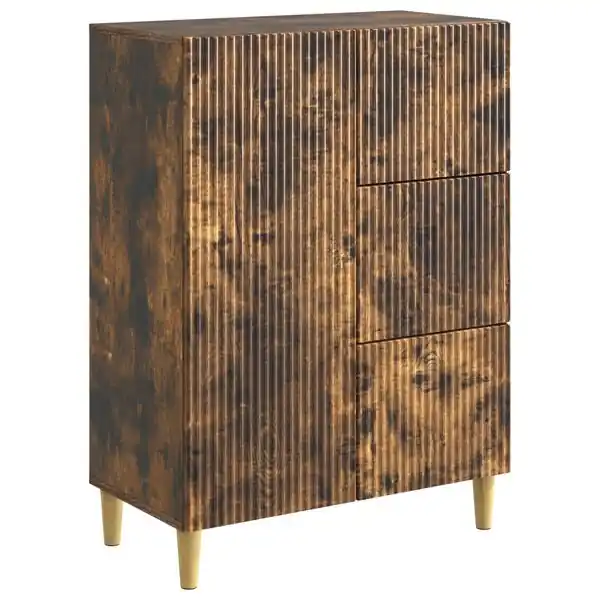 Snabb leverans vidaXL Sideboard med låda Rökt ek 66 x 34,5 x 90 cm Konstruerat trä