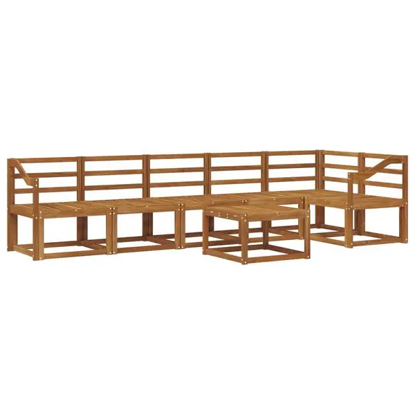vidaXL Utomhussoffset 7 pcs Naturfärg Massivt Akaciaträ Nedsatt pris