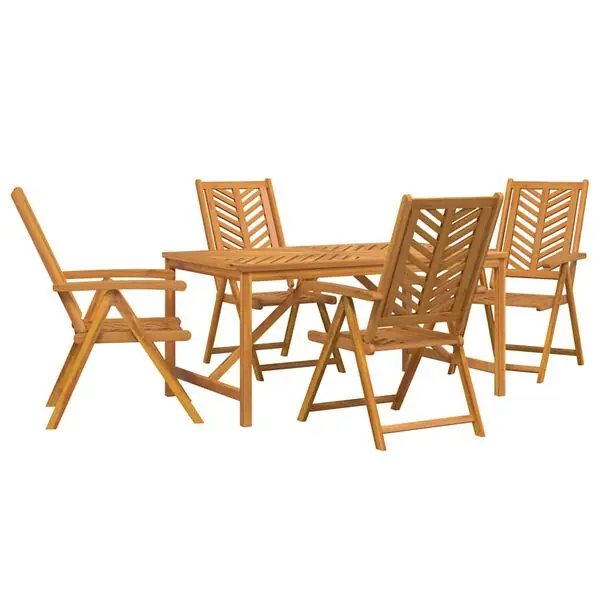 vidaXL Trädgårdsmöbelset 5 pcs Brun Massivt Akaciaträ Billig