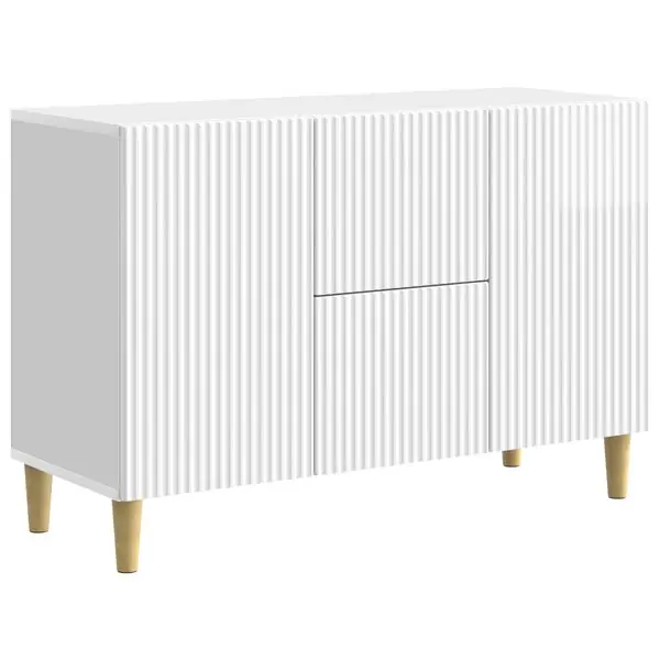 Extra rabatt vidaXL Sideboard Vit högglans 89 x 34,5 x 60 cm Konstruerat trä