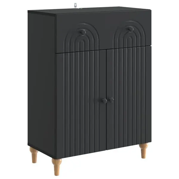 vidaXL Sideboard med låda Svart 66 x 34,5 x 90 cm Konstruerat trä Begränsat antal