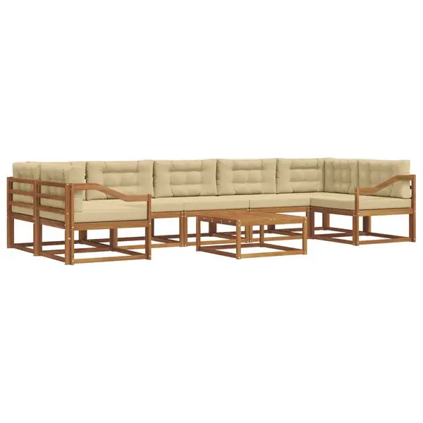 Köp online vidaXL Utomhussoffset med kudde 8 pcs Naturlig och Beige