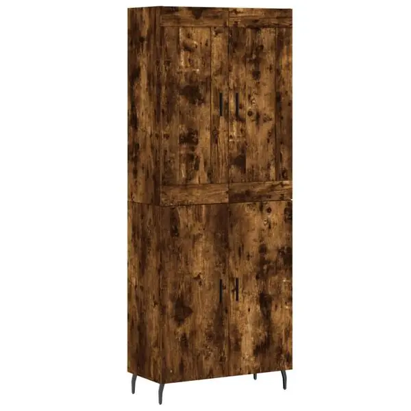 vidaXL Högskåp rökfärgad ek 69,5x34x180 cm konstruerat trä Sista chansen
