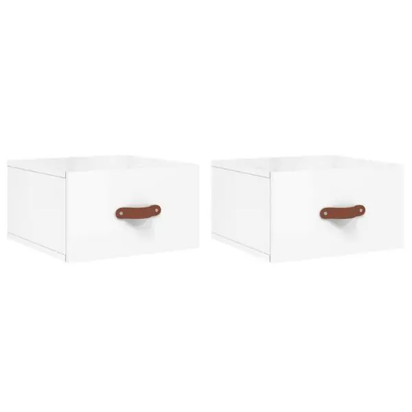 Extra rabatt vidaXL Väggmonterade sängbord 2 st vit högglans 35x35x20 cm