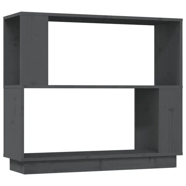 vidaXL Bokhylla/Rumsavdelare grå 80x25x70 cm massiv furu Populär