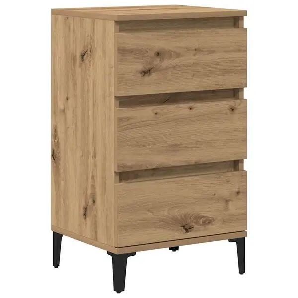 vidaXL Nattduksbord Artisan Ek 45 x 35 x 44 cm Konstruerat trä risnedsättning