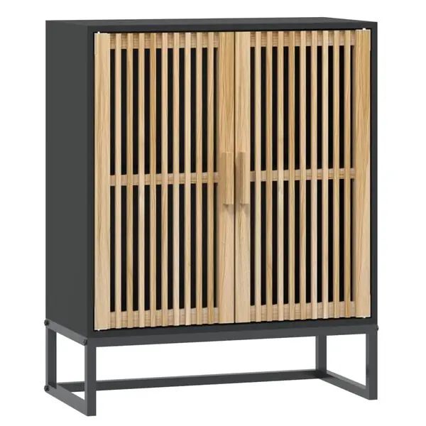 vidaXL Förvaringsskåp svart 60x30x75 cm konstruerat trä Nedsatt pris