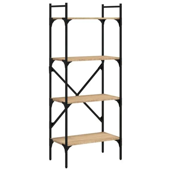 Endast denna vecka vidaXL Bokhylla med 4 hyllplan sonoma 56x31,5x138,5 cm konstruerat trä