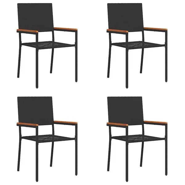 Populär vidaXL Trädgårds stapelbara stolar 4 pcs Svart och Brunt