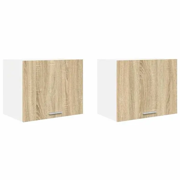 vidaXL Hängande skåp med dörr 2 pcs Sonoma ek och vit 50 x 31 x 40 cm Reapris