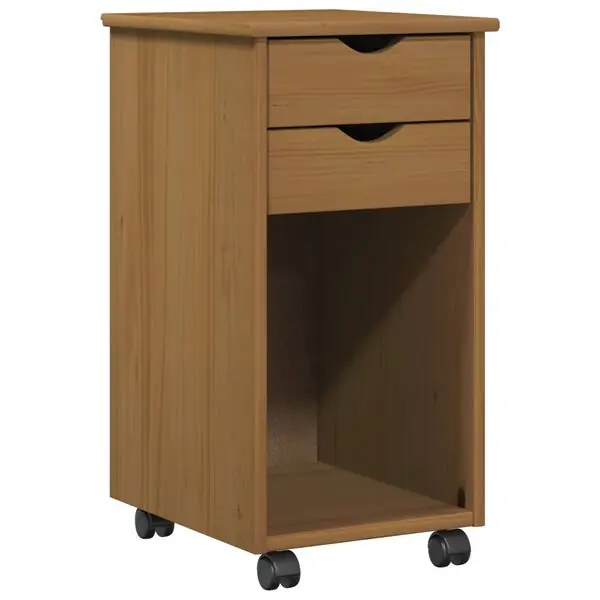 vidaXL Rullande skåp HonungsBrun 34 x 39 x 65,5 cm Massivt furu Premium