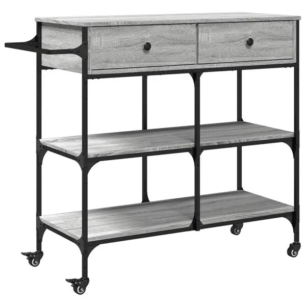 vidaXL Köksvagn grå sonoma 105x42x95 cm konstruerat trä Köp nu