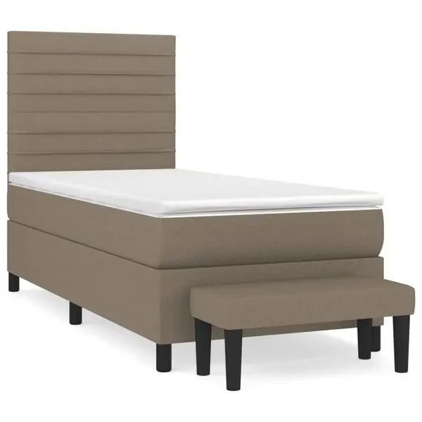 vidaXL Ramsäng med madrass taupe 90x200 cm tyg Kampanjpris