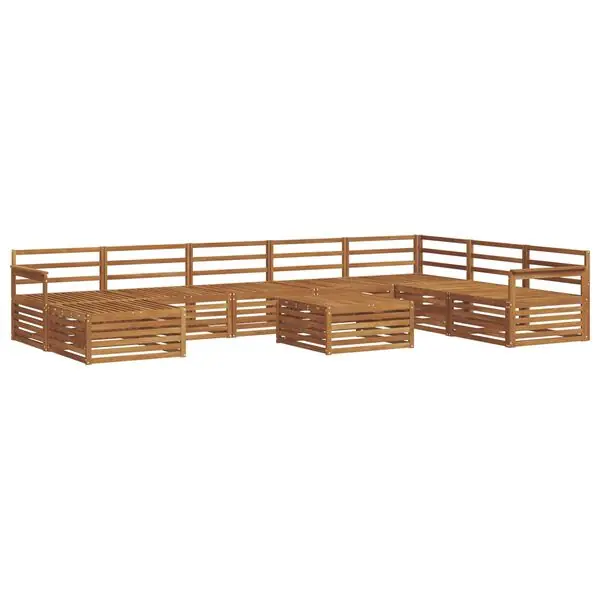 Begränsad tid vidaXL Utomhussoffset 9 pcs Naturfärg Massivt Akaciaträ
