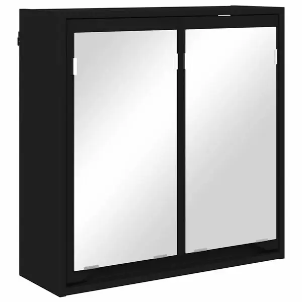Outlet vidaXL Badrumsspegelskåp Svart 60 x 20 x 60 cm Konstruerat trä