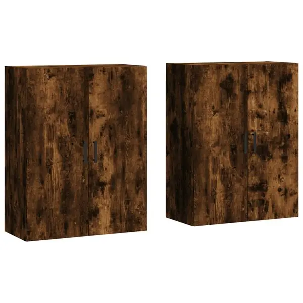 Outlet vidaXL Väggskåp 2 st rökfärgad ek 69,5x34x90 cm