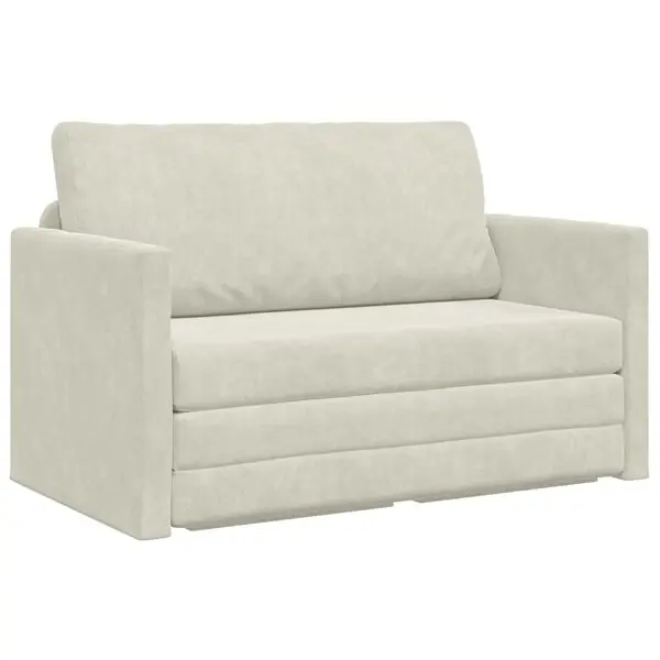 Billigare vidaXL Soffsäng Kräm 124 x 71 x 78 cm Sammet