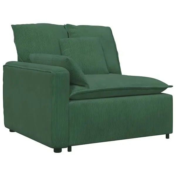 vidaXL Modulär soffa armstödsändmodul med dynor mörkgrön 100 cm Rabatter