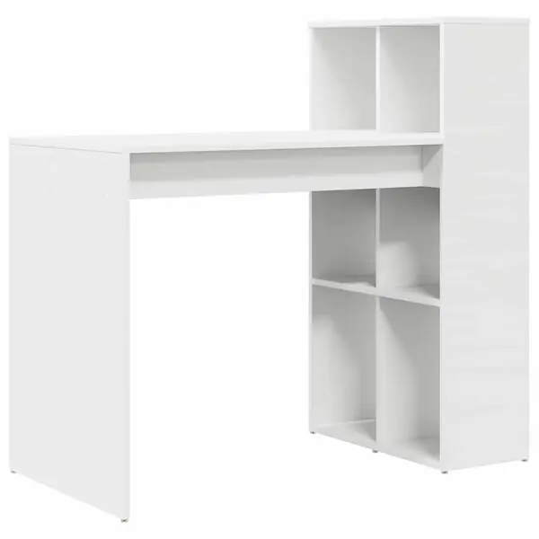 vidaXL Skrivbord med hylla Vit 108 x 55 x 103.5 cm Konstruerat trä Fynd