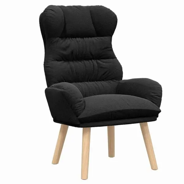 vidaXL fåtölj Svart 69 x 74 x 93 cm Sherpa tyg Fynd