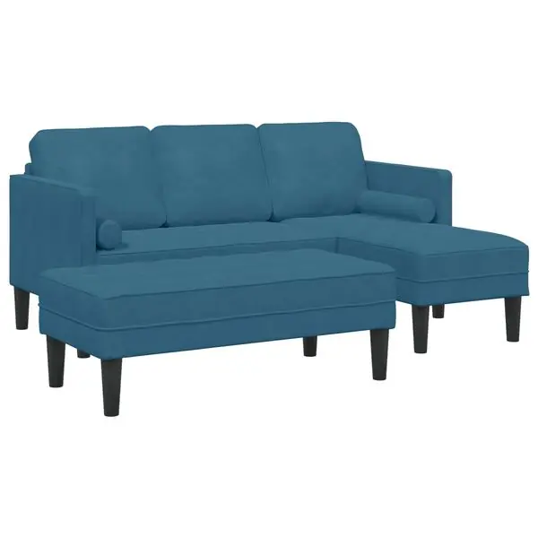 vidaXL Soffset med kudde 2 pcs Blå Polyester Köp online