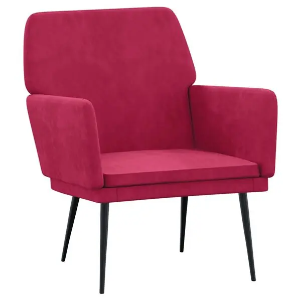 vidaXL Fåtölj vinröd 62x79x79 cm sammet Endast denna vecka