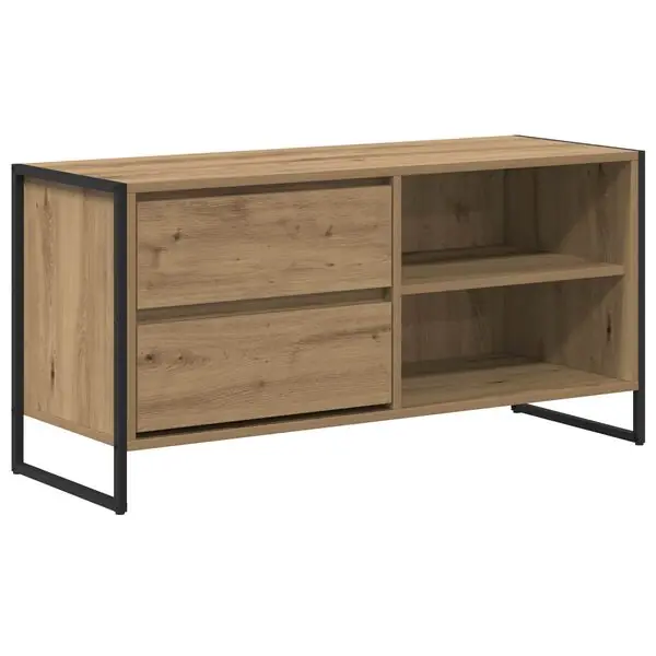 Begränsat antal vidaXL TV-skåp med låda Artisan Ek 100 x 36 x 49,5 cm Konstruerat trä