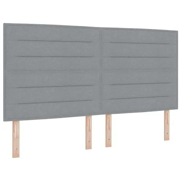 Trygg betalning vidaXL Bäddfjäder med madrass med led Ljusgrå 180 x 200 cm tyg