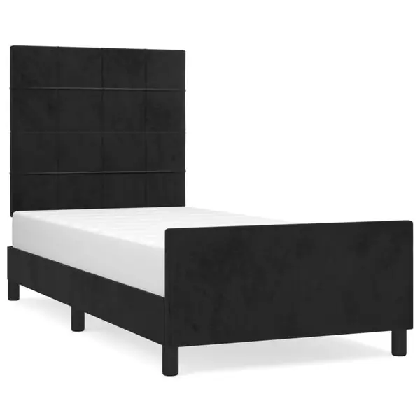 risnedsättning vidaXL Sängram med huvudgavel svart 80x200 cm sammet