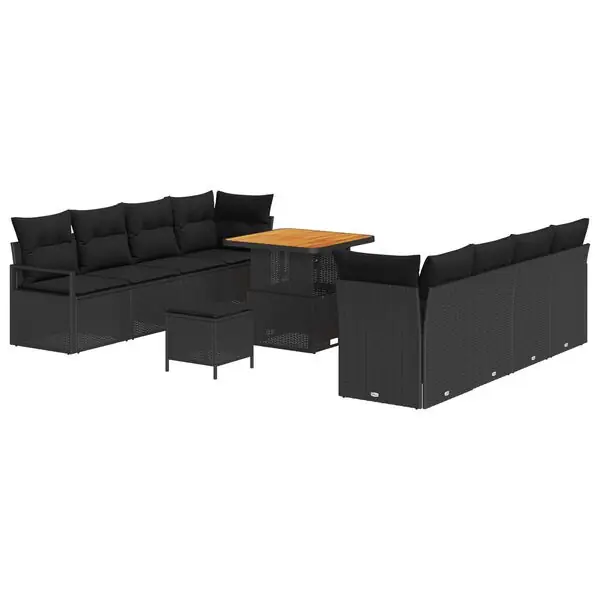 Snabb leverans vidaXL Trädgårdsoffset med kudde med lagring Svart 80 x 80 x 71 cm